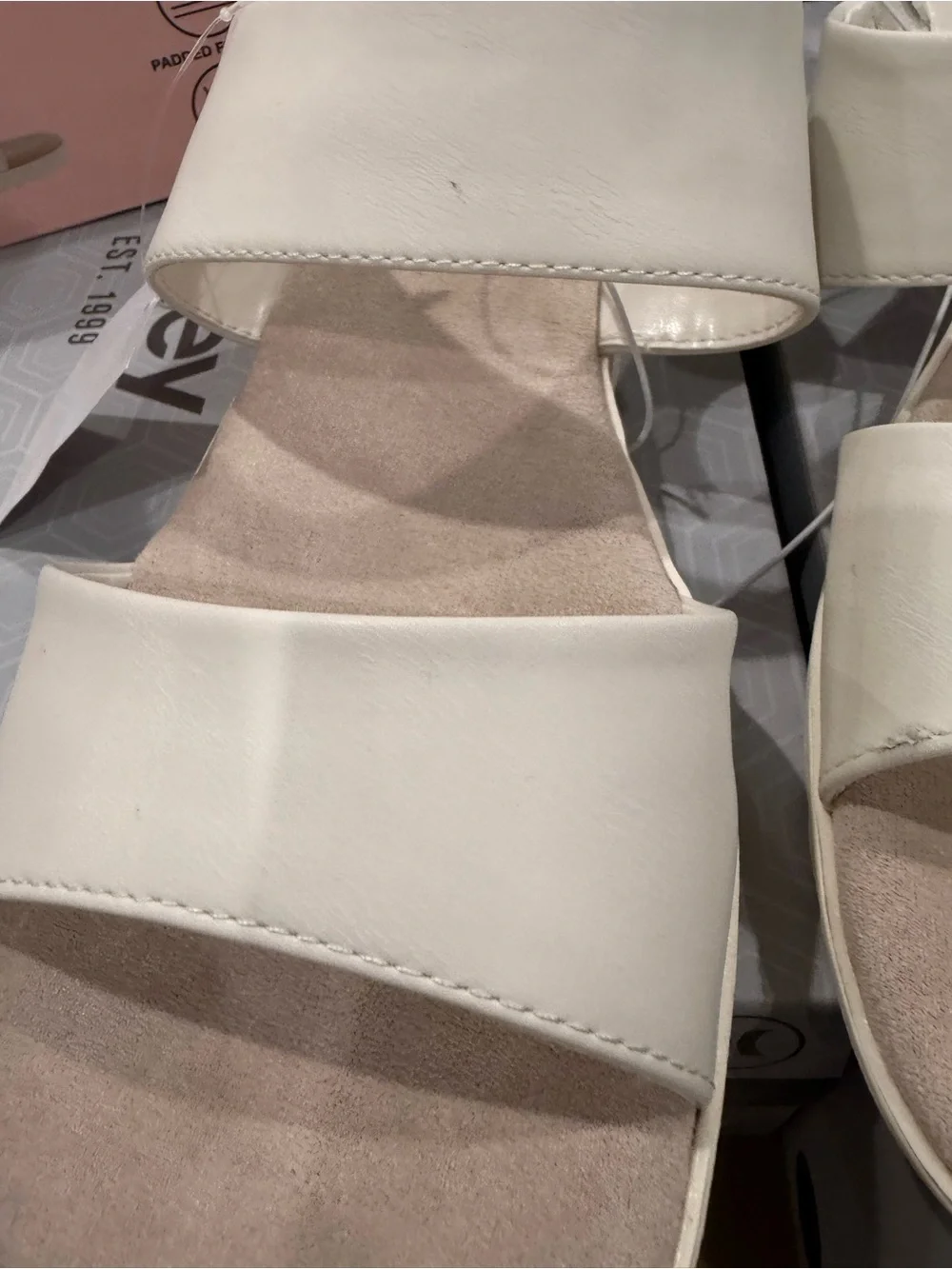 Kensie Cream Double-Strap Slide Sandals for Women new